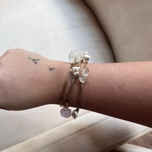 3 gold rock bangle bracelets